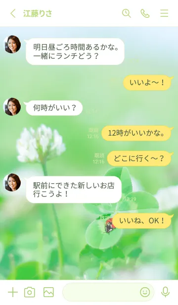[LINE着せ替え] 四つ葉のクローバーとテントウムシ #7-7の画像3