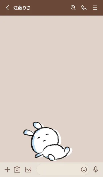 [LINE着せ替え] ベージュ : まるうさ3の画像2