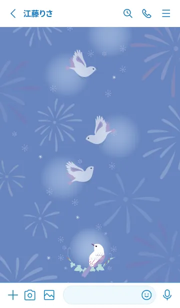 [LINE着せ替え] Summer fireworks and birds.の画像2