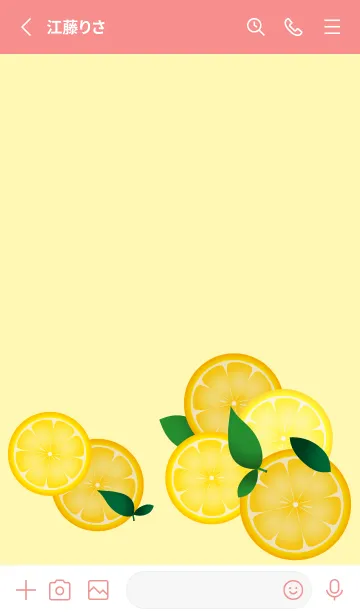 [LINE着せ替え] leaves & lemons on red JPの画像2