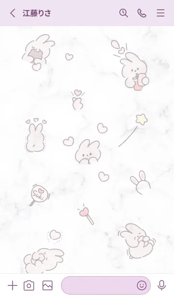 [LINE着せ替え] うさぎの推し活♡violet04_1の画像2