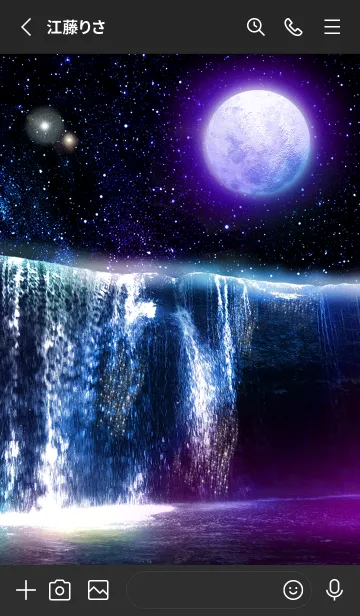 [LINE着せ替え] 願いが叶う✨月と虹色に光る滝4の画像2