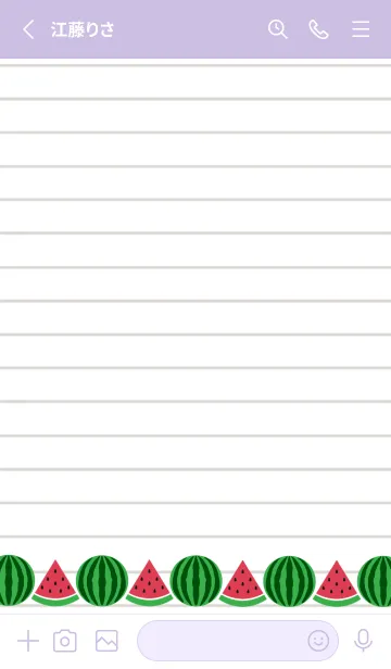 [LINE着せ替え] スイカのノートの着せかえ/くすみパープルの画像2