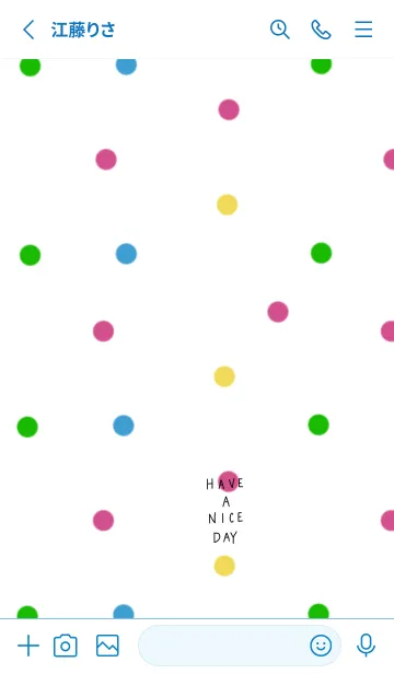 [LINE着せ替え] 元気でる。カラフルな水玉。の画像2