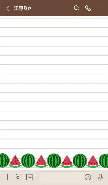 [LINE着せ替え] スイカのノートの着せかえ/ブラウンの画像2