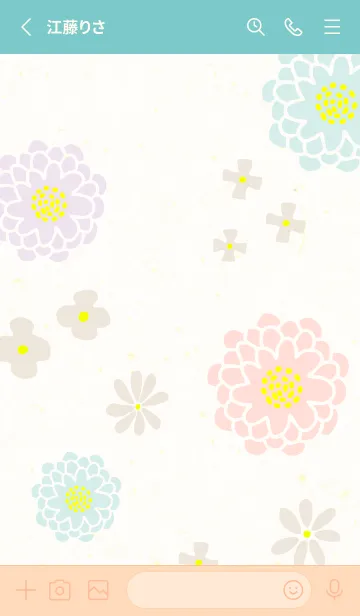 [LINE着せ替え] 和紙に花6の画像2