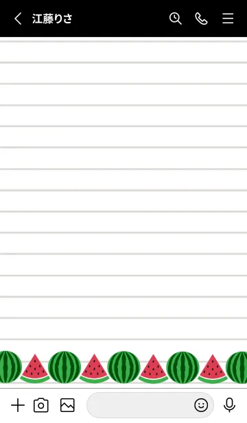 [LINE着せ替え] スイカのノート/蛍光グリーン/ブラックの画像2