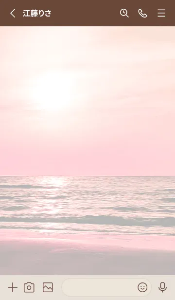 [LINE着せ替え] 運気上昇 癒しのビーチ Pink Sunset2の画像2