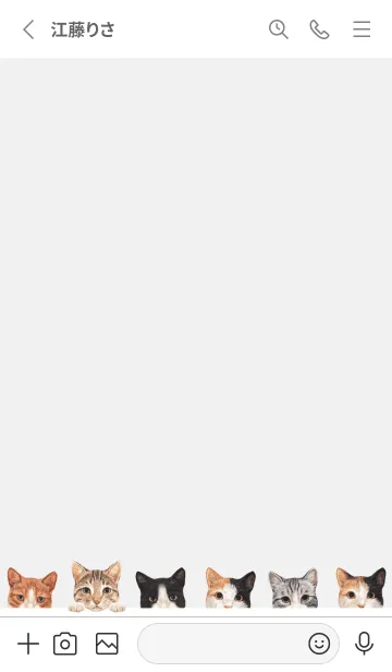 [LINE着せ替え] CATS - ミックス 01 - ホワイト/グレーの画像2