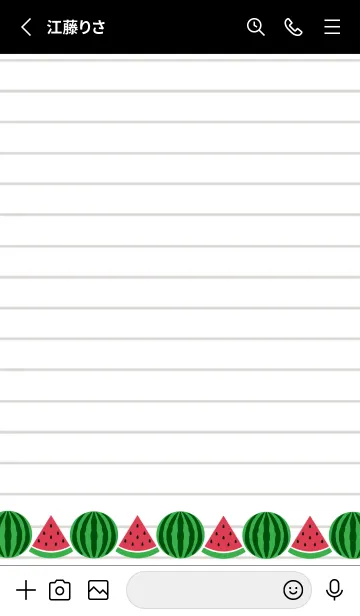 [LINE着せ替え] スイカのノート/イエローグリーン/ブラックの画像2