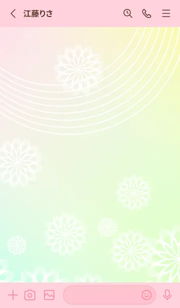 [LINE着せ替え] 和柄 線画の花 赤色の画像2