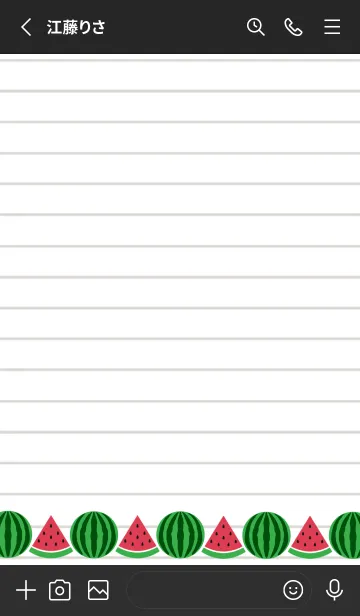 [LINE着せ替え] スイカのノート/ディープブルー/ブラックの画像2