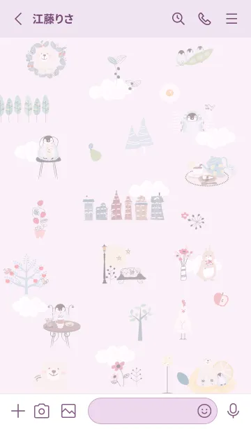 [LINE着せ替え] お洒落な北欧風♡pinkpurple11_1の画像2