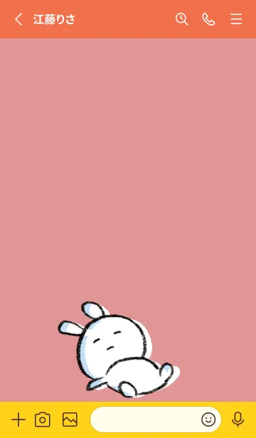 [LINE着せ替え] 赤 : まるうさ3の画像2