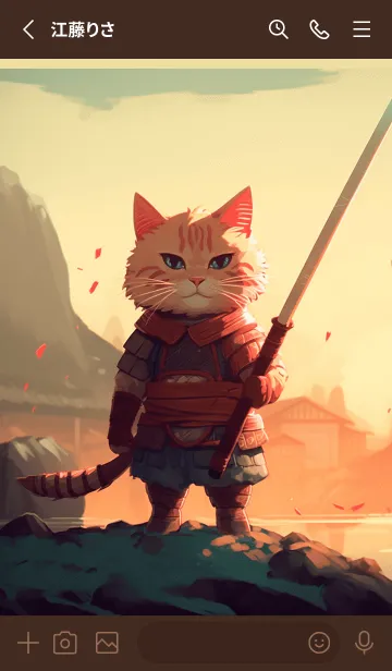 [LINE着せ替え] 野良猫の風景-湖畔の漁村(日本語版)の画像2