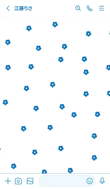 [LINE着せ替え] 韓国語フラワー(BLUE)の画像2
