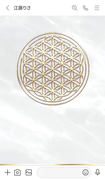 [LINE着せ替え] Flower of Life - Gold (L) - グレー 02の画像2