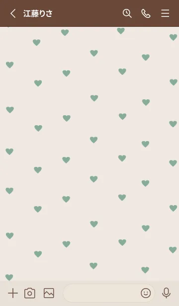 [LINE着せ替え] pattern_heart (greenbeige)の画像2