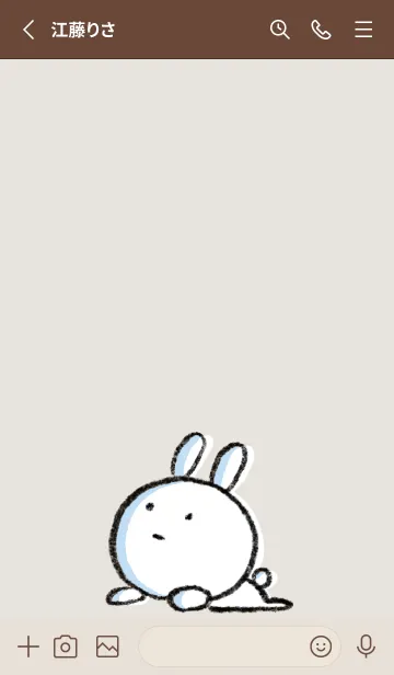 [LINE着せ替え] ベージュ : まるうさ4の画像2