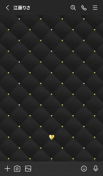 [LINE着せ替え] HEART QUILTING - GRAY BLACKの画像2