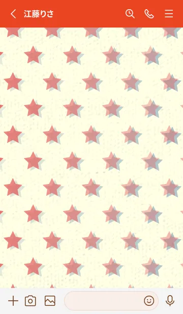 [LINE着せ替え] 星のドッドきせかえ オレンジバーミリオンの画像2