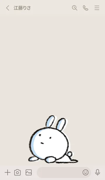 [LINE着せ替え] ベージュとピンク : まるうさ4の画像2