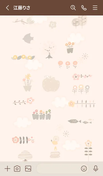 [LINE着せ替え] 花もよう♡orange13_1の画像2