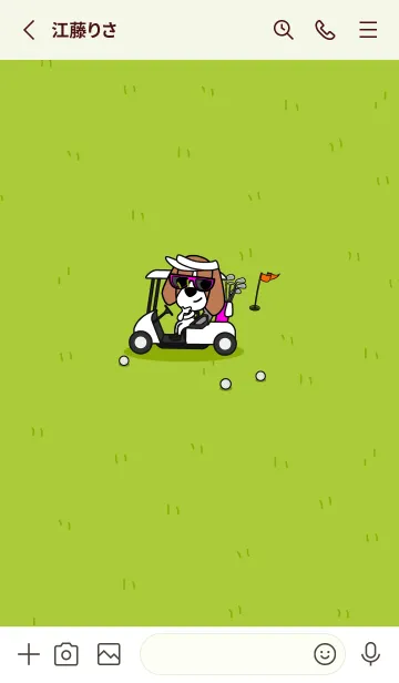 [LINE着せ替え] Cooper the Beagle dog , Playing golfの画像2