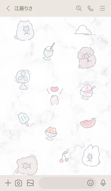 [LINE着せ替え] ころころ♡Greige02_1の画像2