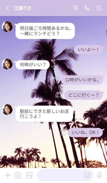 [LINE着せ替え] Palm trees and sunset 71の画像3