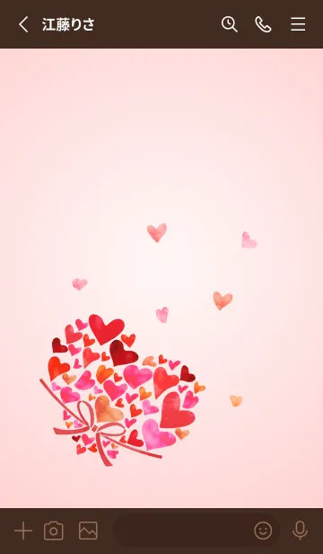 [LINE着せ替え] 水彩風の花束 茶色の画像2