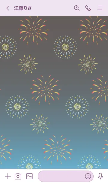 [LINE着せ替え] 夜の花火 紫色の画像2