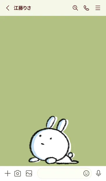 [LINE着せ替え] 黄緑 : まるうさ4の画像2