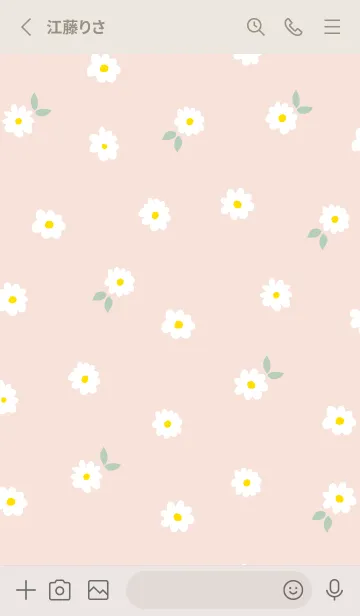 [LINE着せ替え] 白い花がたくさん ピンクの画像2