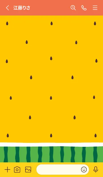 [LINE着せ替え] 大人かわいいスイカVo.4♡おれんじスイカの画像2