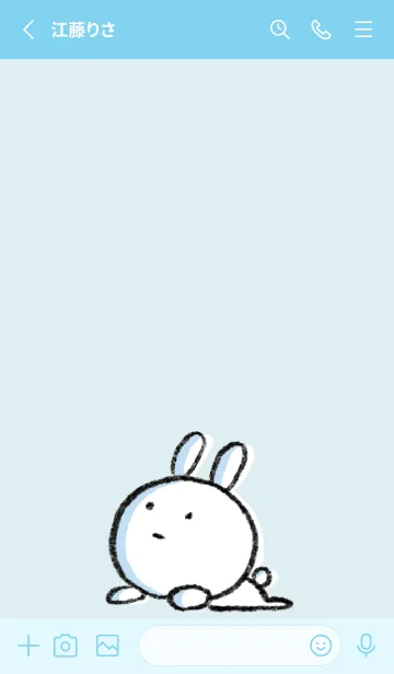 [LINE着せ替え] 水色 : まるうさ4の画像2