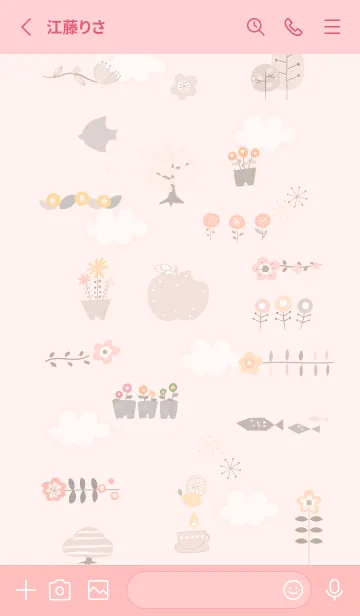 [LINE着せ替え] 花もよう♡babypink09_1の画像2