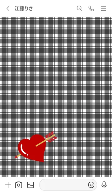 [LINE着せ替え] ハートと矢 白の画像2