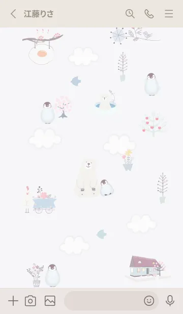 [LINE着せ替え] 北欧風ペンギン♡Greige02_1の画像2