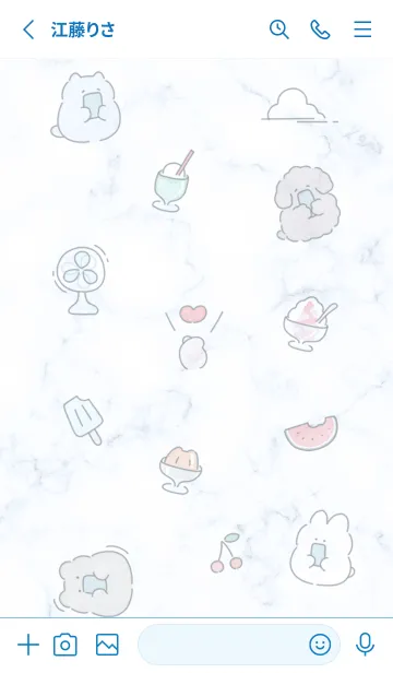 [LINE着せ替え] ころころ♡blue15_1の画像2