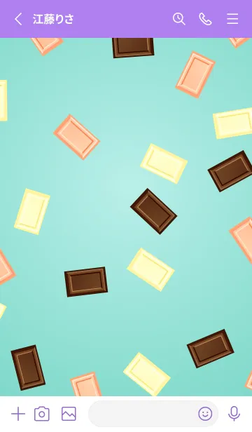 [LINE着せ替え] チョコブロック 紫色の画像2