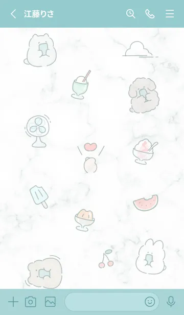 [LINE着せ替え] ころころ♡bluegreen06_1の画像2