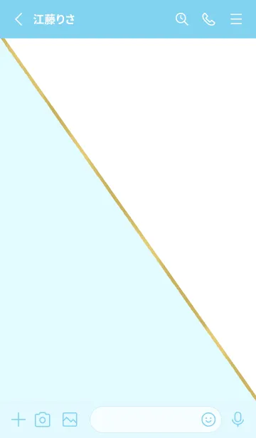 [LINE着せ替え] ツートンカラー*ライトブルー×ホワイトの画像2