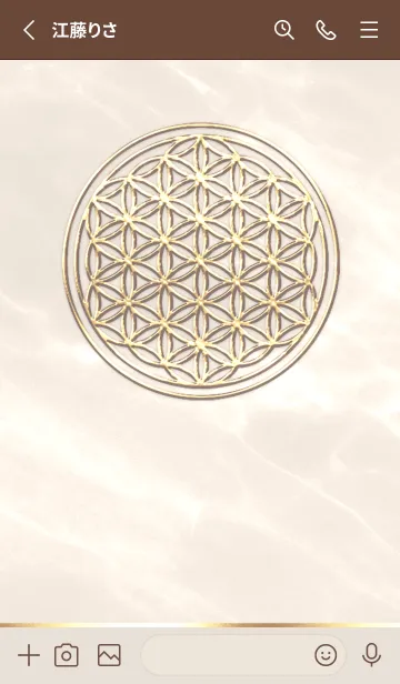 [LINE着せ替え] Flower of Life - Gold (L) - ベージュ 02の画像2