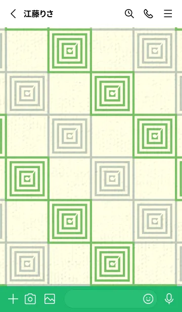 [LINE着せ替え] 和音 市松模様 音符  Deep peep greenの画像2