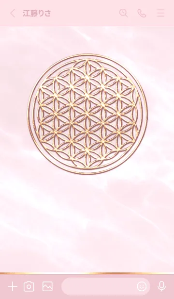 [LINE着せ替え] Flower of Life - Gold (L) - ピンク 01の画像2