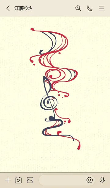 [LINE着せ替え] 和音 流水-音楽記号  ペッパーレッドの画像2