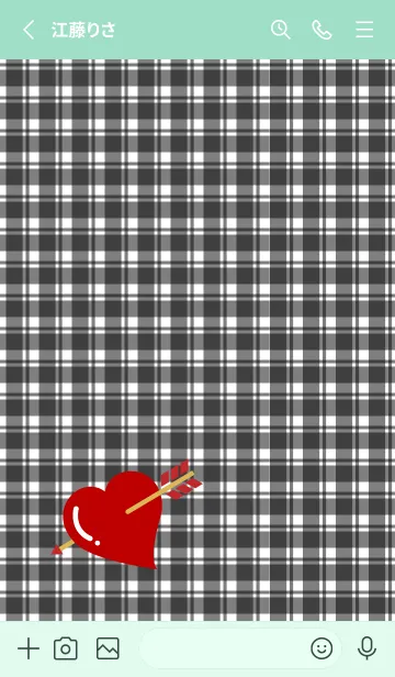 [LINE着せ替え] ハートと矢 青緑の画像2