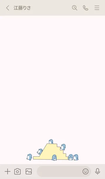 [LINE着せ替え] ペンギンすべりだい -ピンク-の画像2