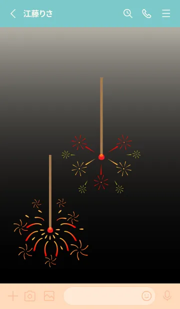 [LINE着せ替え] 線香花火 ピンクと水色の画像2